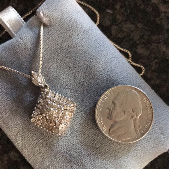 10k Cluster Diamond Pendant Only Yellow and White Gold - Picture 9 of 9